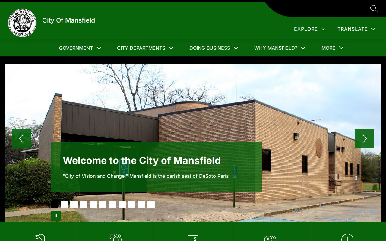 Mansfield city hall page used for Mansfield warrant records questions